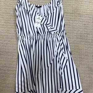 Navy and White Striped Dress